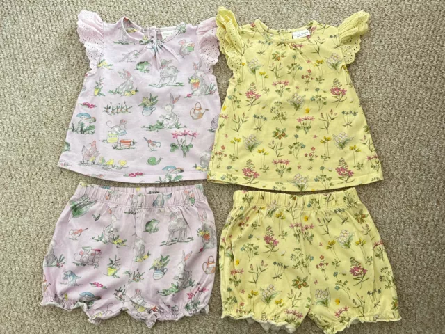 Baby Girls NEXT 3-6 Months Shorts And T Shirts Summer Outfits Flowers Animals