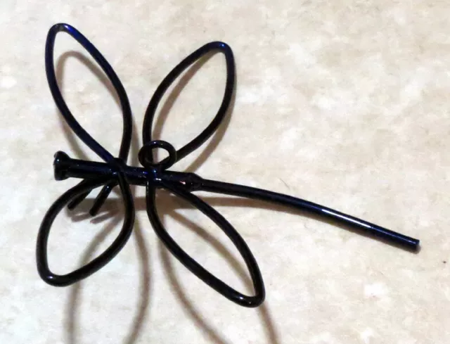 Dragonfly - Hanging, Amish Hand Crafted Wrought Iron, Purple 12" x 10" USA