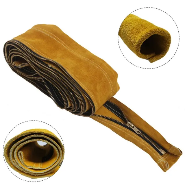 Flame Retardant Cowhide Leather Tig Cable Sleeve Reliable Hose Protection