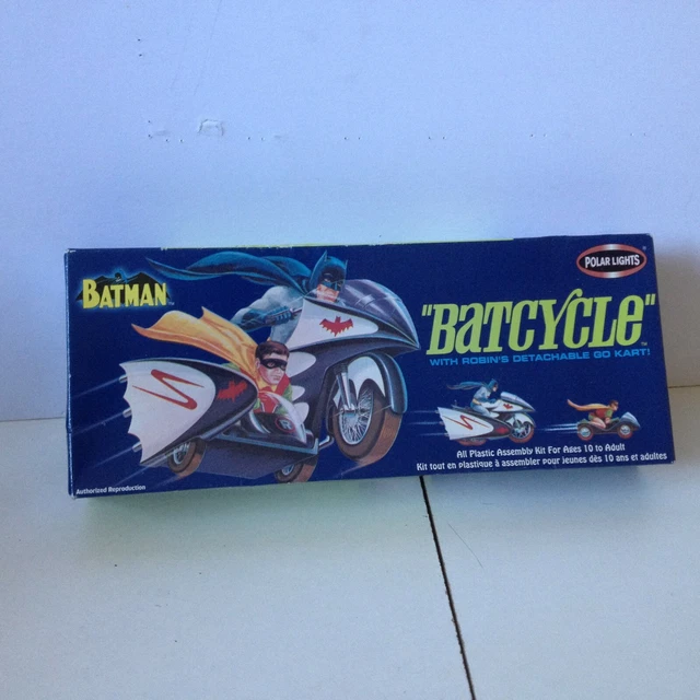 BATMAN 1966 BATCYCLE model kit POLAR LIGHTS AURORA REISSUE 2003 DC ...