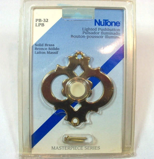 VINTAGE NUTONE DOORBELL Push Button Masterpiece Series PB32 NOS