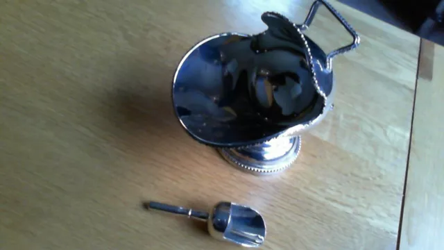 Vintage Silver Plated Sugar Scuttle With Scoop