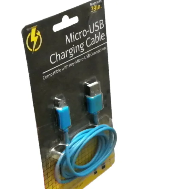Charging Cable 39 Inch Blue Universal Micro USB Electronic Stocking Stuffer