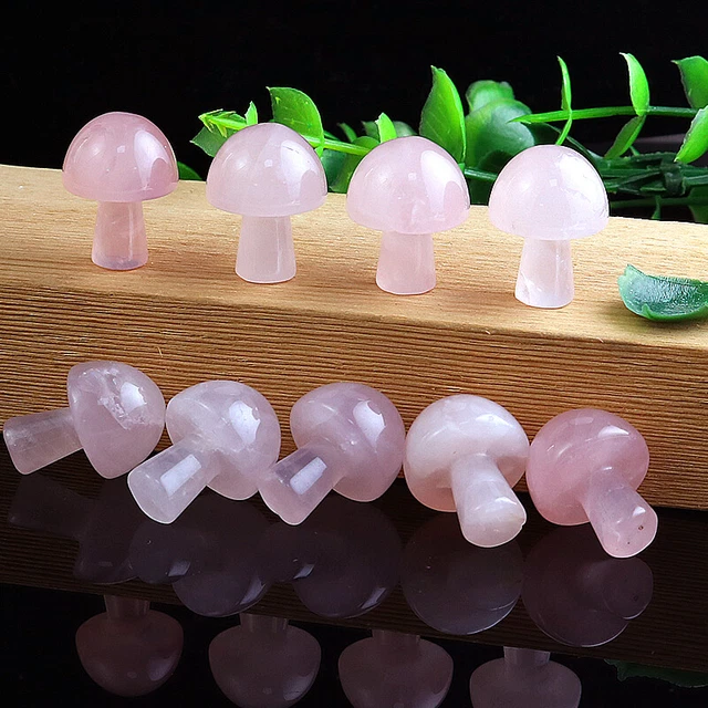 20pc Mini Natural Crystal Polished Mushroom Statue Stone Healing Decoration Gift