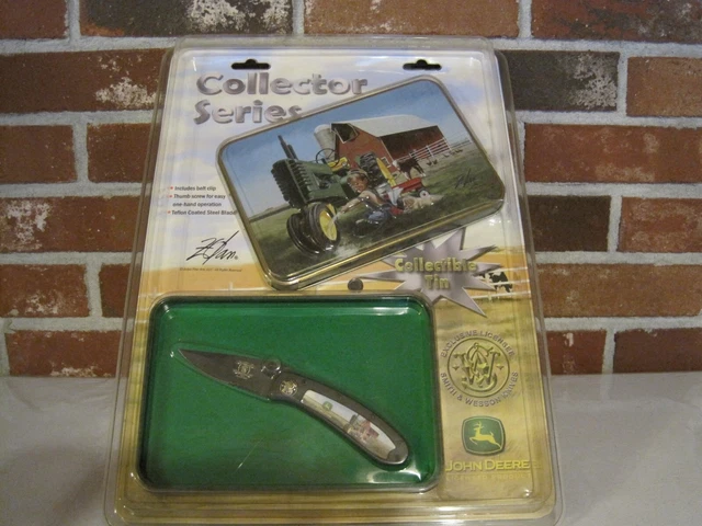 Smith And Wesson John Deere Folding Pocket Knife And Collectible Tin--New