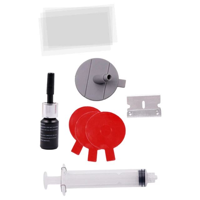 Kit Réparation Verre Fissuré 4 Pièces – Réparez Rayures, Impacts, Toiles D’Araignée & Fissures Facilement !