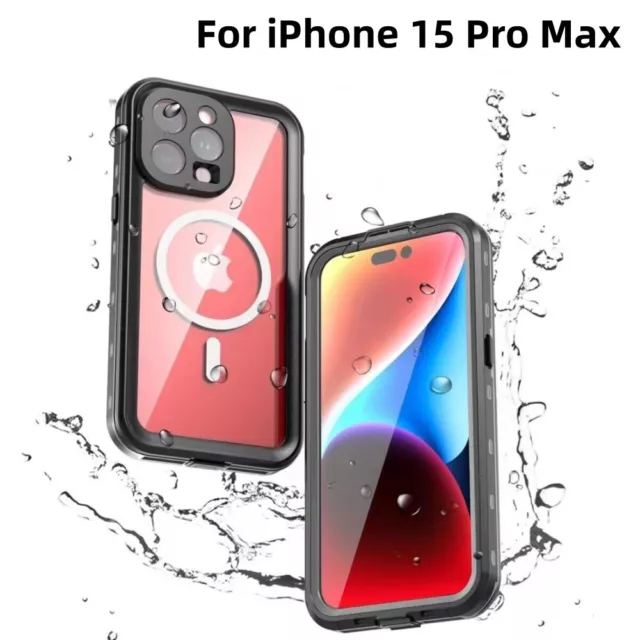 Für iPhone 15 Pro Max Waterproof Case 360° Wasserdichte Stoßfeste Hülle Cover