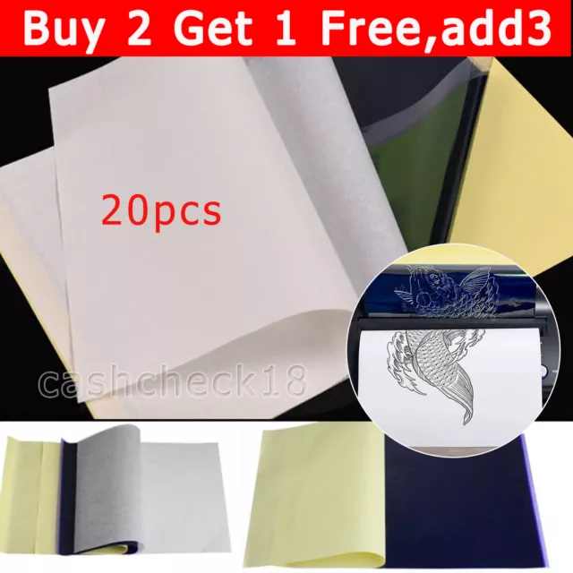 20X A4 Tattoo Thermal Carbon/Copy Stencil Transfer Paper Tracing Kit Delicate UK