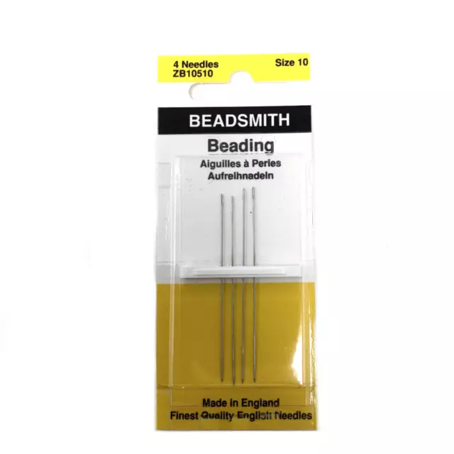 Beadsmith Beading Needles Pack of 4 Sizes 10 Jewellery Making