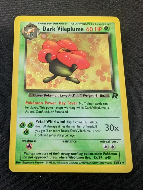 Dark Vileplume Team Rocket Holo Rare 13/82 - Pokemon Card WOTC #929