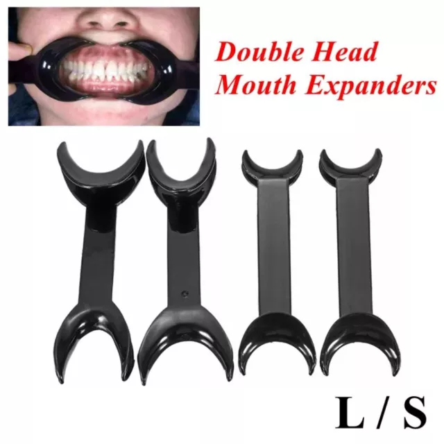 4Pcs Dentistry Materials Cheek Lip Retractor Black Double Head Mouth Opener