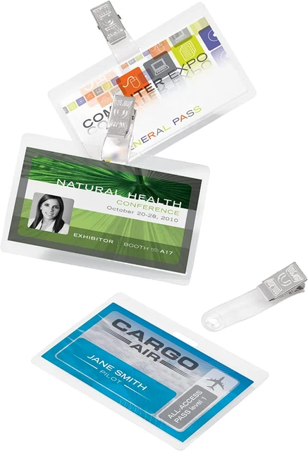 ® Brand Laminating Pouches, ID Badge with Clip, 5 Mil, 2.5" X 3.75"