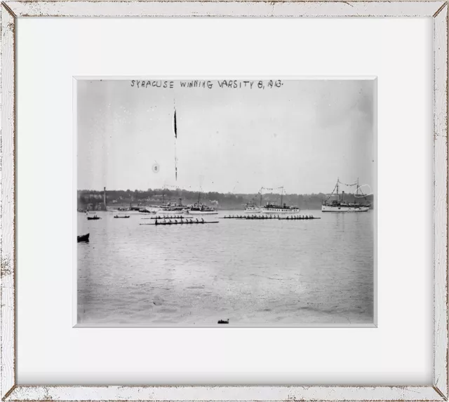 1913 Photo Syracuse winning Varsity 8, 1913 rowing races, Poughkeepsie, New York