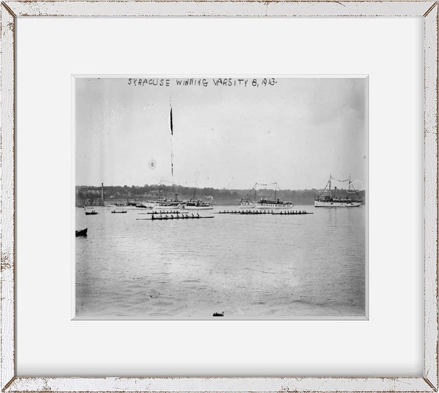 1913 Photo Syracuse winning Varsity 8, 1913 rowing races, Poughkeepsie, New York 1913 Photo Syracuse winning Varsity 8, 1913 rowing races, Poughkeepsie, New York