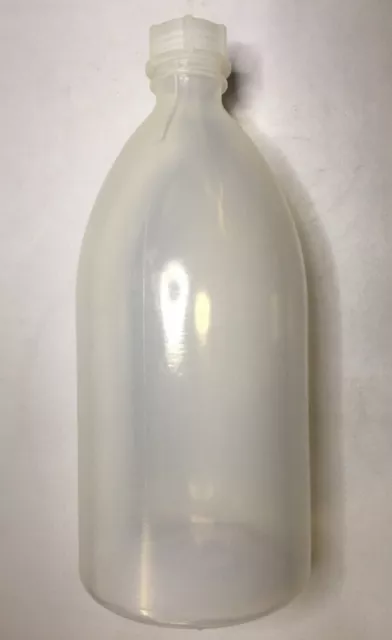 Enghalsflasche PE Kunststoff Plastik rund 1000 ml Laborflasche mit Deckel