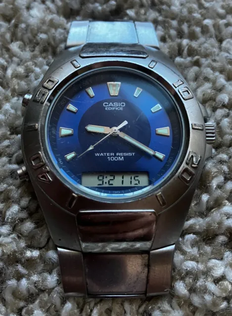 Casio Edifice Mens Watch EFA-106 Digital Analog Day Date Month Alarm Stopwatch