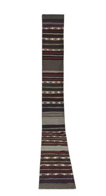 Early 20th Century Gabbeh Stair Kilim Runner with Horizontal Stripe