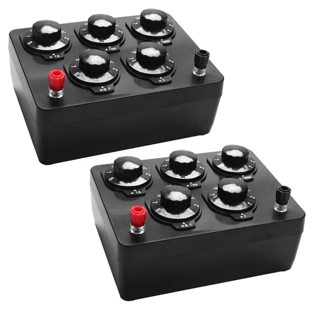 2X Black Resistance Box Iron Variable Decade Resistor Resistance Box 0-9999.W5G6