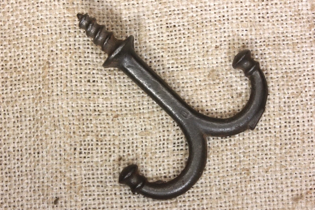 Old Coat Hook Under Closet Shelf Cup Hanger Farmhouse 1880 Vintage Rustic 2 3/4" 2