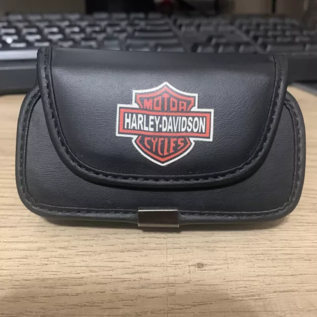 Vintage Harley Davidson Motorcycle Phone Case Pouch Clip On Belt Clip Leather