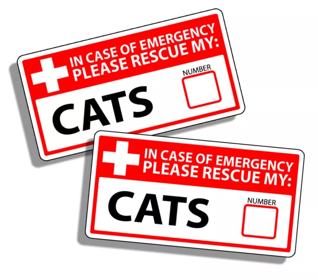 CAT Emergency Pet Rescue Sticker 1st First Aid FIRE Safety Window Door Decal 911