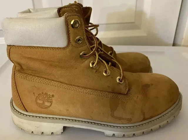 TIMBERLAND MEN S SZ 5 Wheat White Suede Boots Rare Color Combo 94 67 