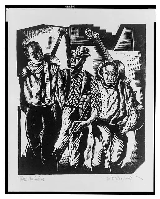 Three musicians, African American, Woodruff, Hale, 1900-1980, artist