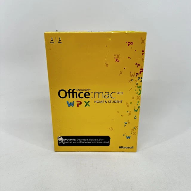 Office mac 2011 WPX  未開封品　HOME＆STUDENT MICROSOFT OFFICE MAC 2011 Home Student New Sealed 1 User