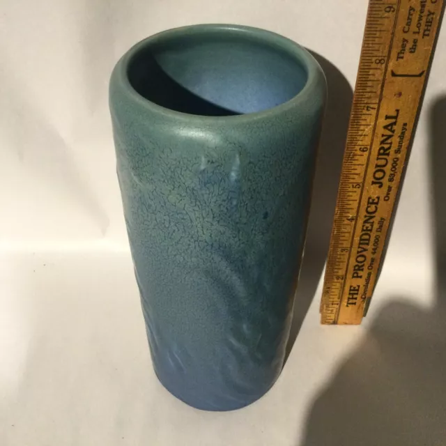 ANTIQUE 1918 ROOKWOOD Pottery 8 1/2” Cylinder Vase #2176 V Blue/Green ...