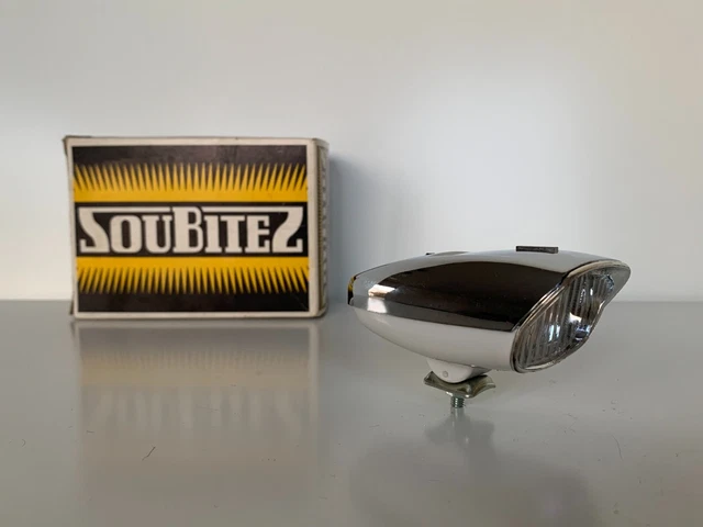 Phare Avant De Vélo Ancien SOUBITEZ G621 – Feu Avant Pour Moto Ou Vélo Rétro, Années 1970-1980, NOS