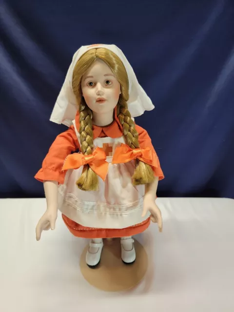 Vintage 1986 Danbury Mint NORMAN ROCKWELL Red Cross Volunteer Doll Girl 13”