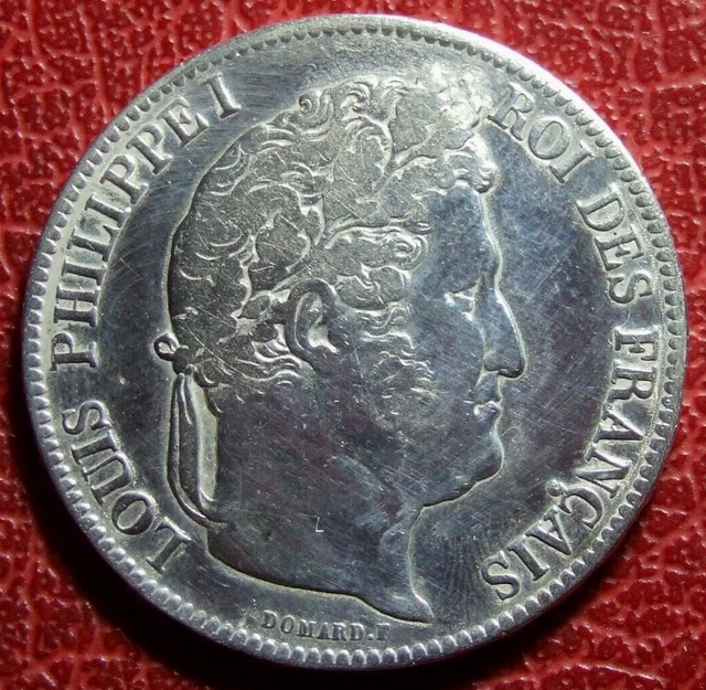 Bague Argent Avec Pièce 5 Francs Louis Philippe Et Deux Rubis - Neuve Avec étiquettes