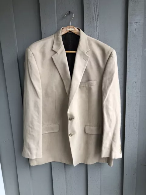 Lauren Ralph Lauren Faux Suede Blazer Tan Brown Jacket 50