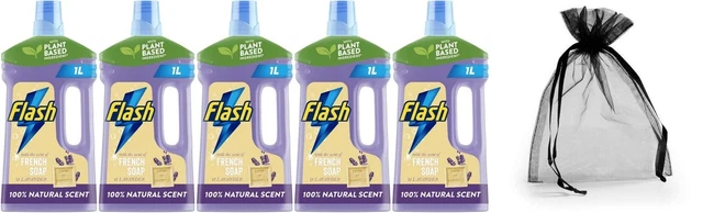 5 X FLASH Traditional Multi Purpose Cleaner Natural French Soap1L ...