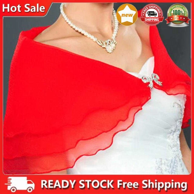 Scialli da donna mantello organza eleganti 91×26cm 3 strati mantello sposa da donna per abbigliamento serale