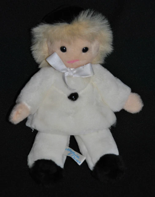 Peluche Doudou Poupée Esquimau HISTOIRE D'OURS Noir & Blanc Fourrure 25 Cm TTBE