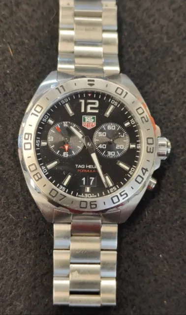 TAG Heuer Formula 1 Men's Black Watch - WAZ111A.BA0875 Alarm Date Excellent