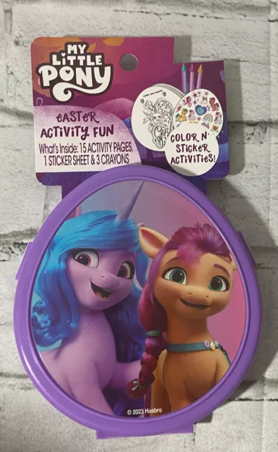 Pacote My Little Pony Grab & Go Play. 4 lápis de cor, 25 adesivos, mini  livro de colorir. 645341441831