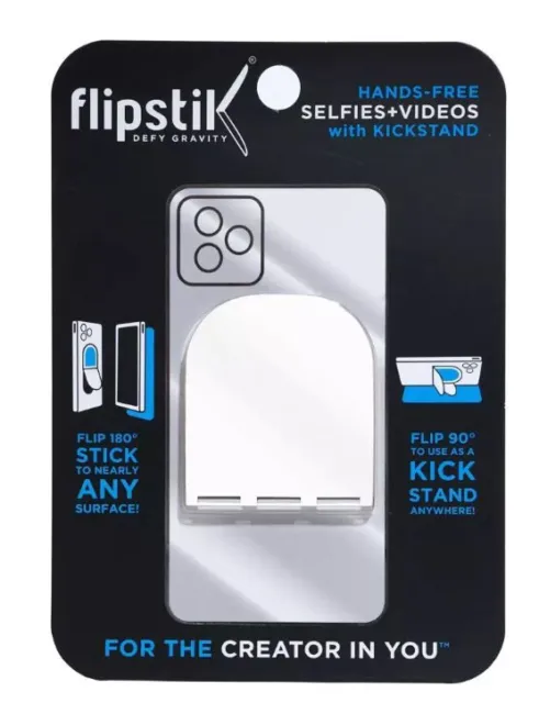 Flipstik Defy Gravity Cell Phone Stick & Stand - Arctic White
