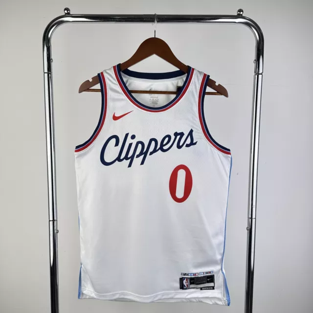 RUSSELL WESTBROOK #0 Los Angeles Clippers White Red Blue Away 2025 ...