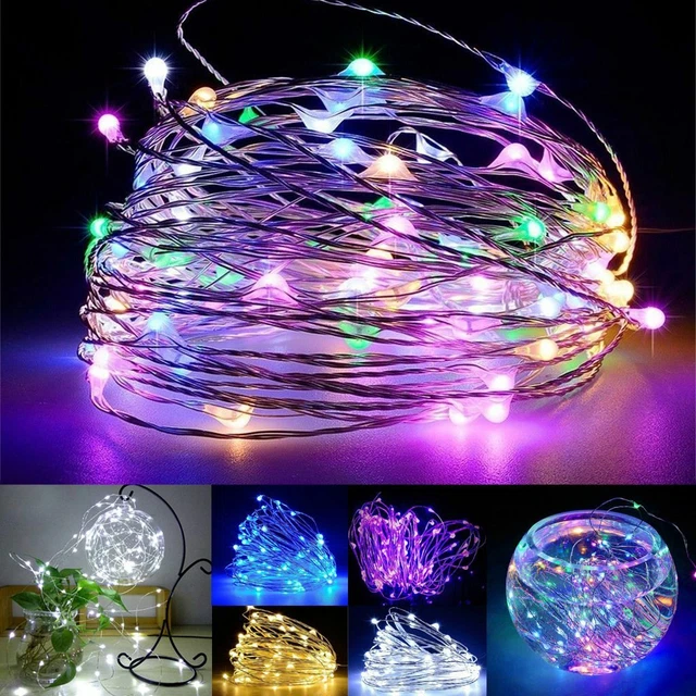 USB Twinkle LED String Fairy Lights 5/10M 50/100LED Copper Wire Party Home Decor