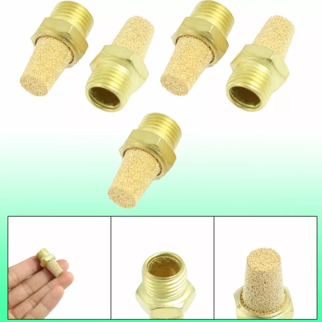 5 Pcs 1/4 PT Thread Sintered Bronze Pneumatic Exhaust Muffler