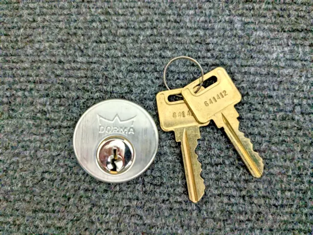Mortise Lock cylinder 1-1/8" Dorma Brand With 2 Keys Each