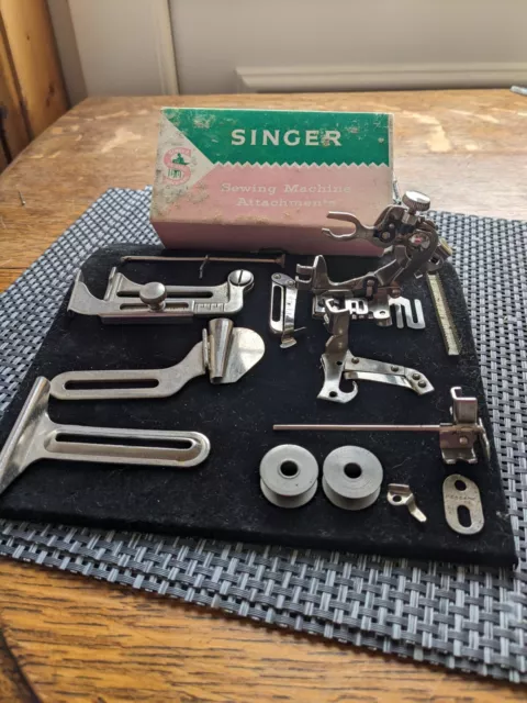 Vintage Singer Sewing Machine  Attachments/Accessories with Original Box