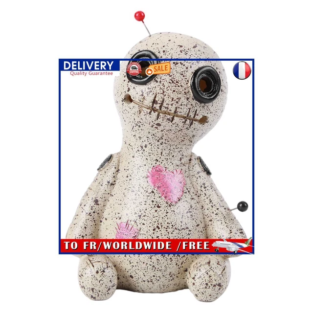 Cartoon Sprayable Voodoo Doll Incense Burner Resin Cursed Dolls Prop (B)