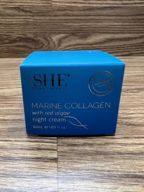 Om She Aromatherapy Marine Collagen Night Cream with Red Algae 1.69 fl oz 50 ml