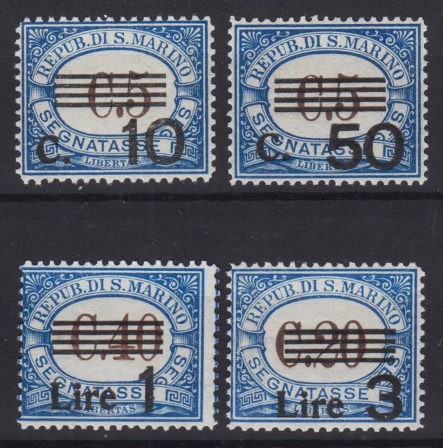 San Marino 1940 Segnatasse 4 Valori N. N.60-63 G.i Mnh** Ben Centrati