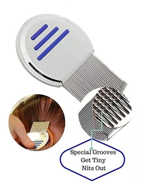 Head Lice Comb Nit Stainless Metal Teeth Terminate Free S&H Los piojos peine B