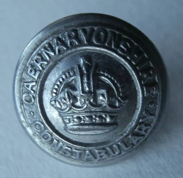 Obsolete Kings Crown Caernarvonshire Constabulary 17.5mm Uniform Button