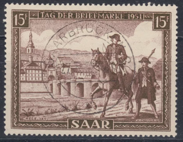 Saarland 1951 - Nr. 305 Mit Vollstempel "Saarbrücken 27.5.1952"   24 €  Makellos